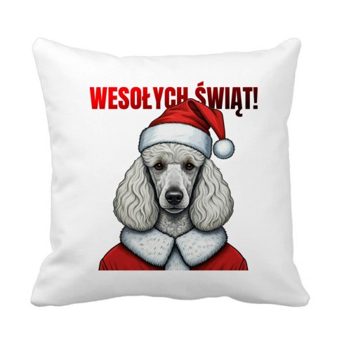 Poduszka Pies Pudel Wesołych Świąt