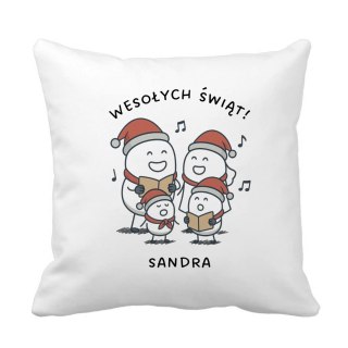 Poduszka Rodzinne kolędowanie z dowolnym imieniem