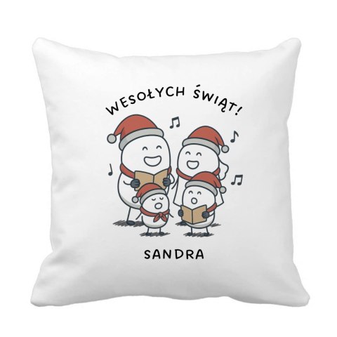 Poduszka Rodzinne kolędowanie z dowolnym imieniem