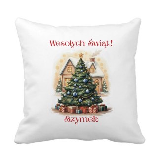 Poduszka Świąteczna choinka z dowolnym imieniem