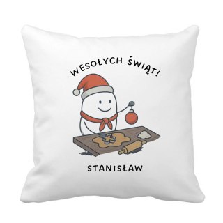 Poduszka Świąteczne przygotowywania z dowolnym imieniem