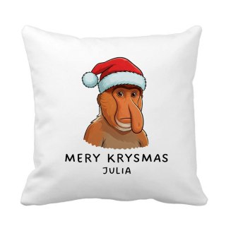 Poduszka Świąteczny Nosacz Mery Krysmas z dowolnym imieniem