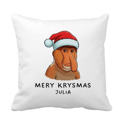 Poduszka Świąteczny Nosacz Mery Krysmas z dowolnym imieniem