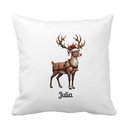 Poduszka Świąteczny renifer z dowolnym imieniem z dowolnym imieniem