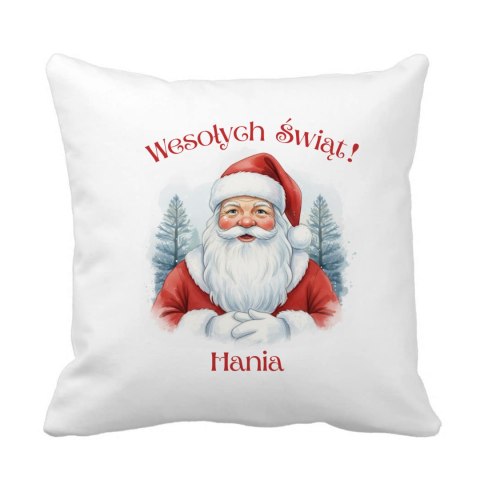 Poduszka Święty Mikołaj Wesołych Świąt z dowolnym imieniem
