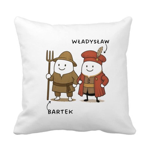 Poduszka Szlachcic i chłop pańszczyźniany z dowolnymi imionami
