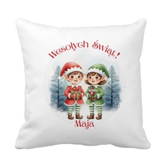 Poduszka Urocze elfy - Boże Narodzenie z dowolnym imieniem