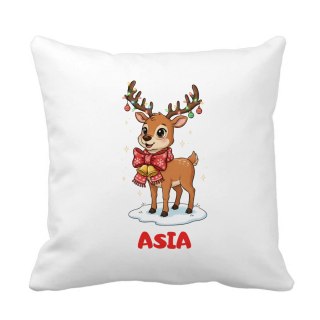 Poduszka Uroczy renifer z dowolnym imieniem