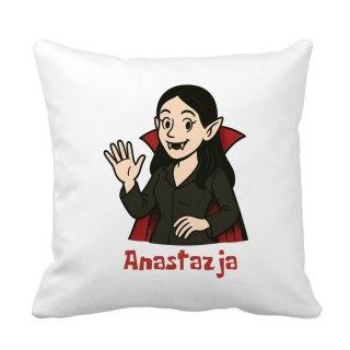 Poduszka Wampirzyca Halloween z dowolnym imieniem