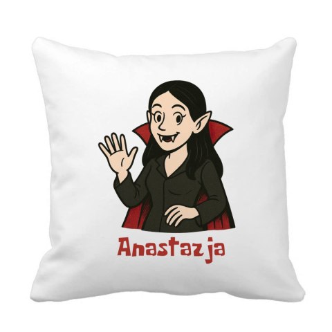 Poduszka Wampirzyca Halloween z dowolnym imieniem