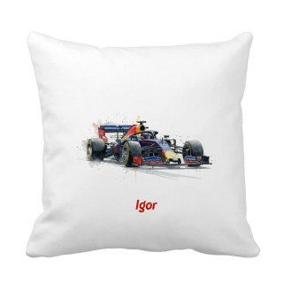 Poduszka bolid F1 z dowolnym imieniem