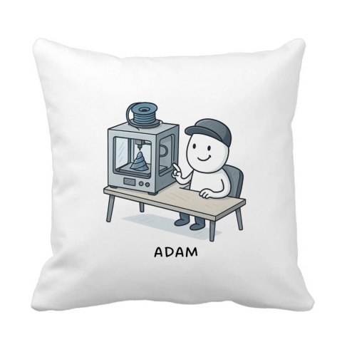 Poduszka dla fana druku 3D z dowolnym imieniem