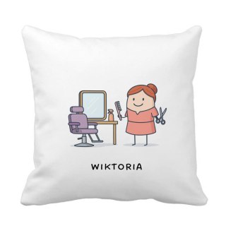 Poduszka dla fryzjerki z dowolnym imieniem