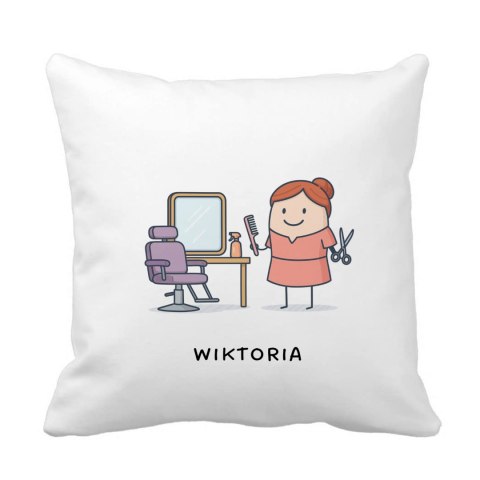 Poduszka dla fryzjerki z dowolnym imieniem