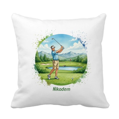 Poduszka dla mężczyzny grającego w golfa z dowolnym imieniem