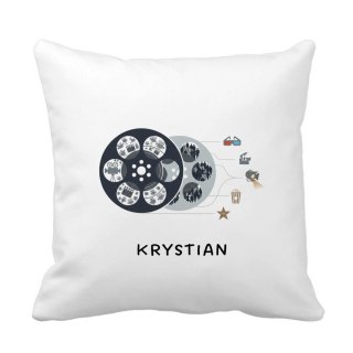 Poduszka dla miłośnika kina z dowolnym imieniem