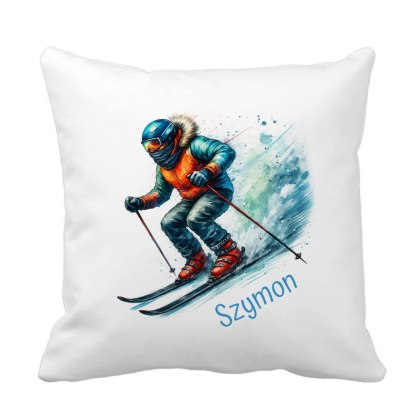 Poduszka dla narciarza z dowolnym imieniem