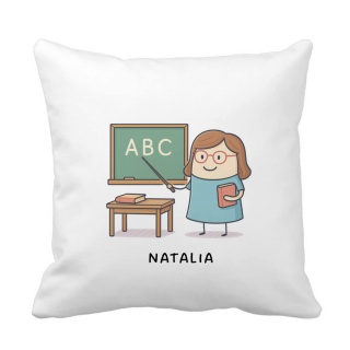 Poduszka dla nauczycielki z dowolnym imieniem