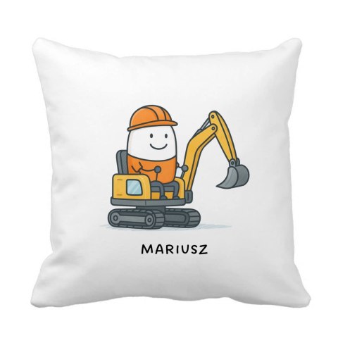 Poduszka dla operatora koparki z dowolnym imieniem