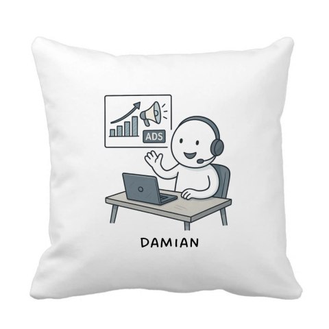 Poduszka dla specjalisty ds. marketingu z dowolnym imieniem