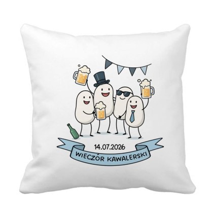 Poduszka wieczór kawalerski z dowolną datą