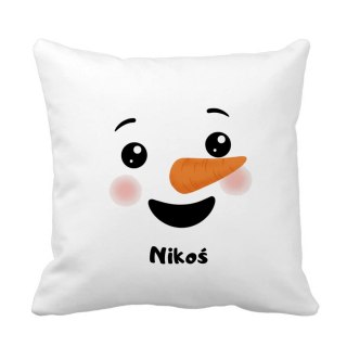 Poduszka z buzią bałwanka chłopiec z dowolnym imieniem