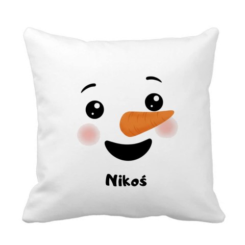 Poduszka z buzią bałwanka chłopiec z dowolnym imieniem