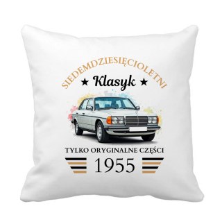 Poduszka z klasycznym samochodem na urodziny z dowolnym rocznikiem