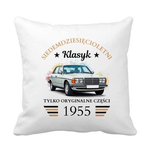 Poduszka z klasycznym samochodem na urodziny z dowolnym rocznikiem