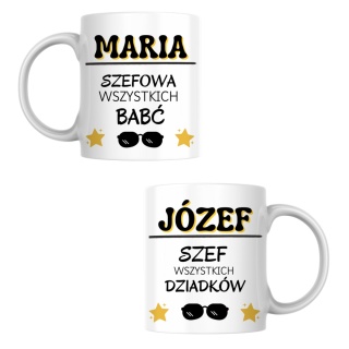 Zestaw kubków Szefowa Wszystkich Babć i Szef Wszystkich Dziadków