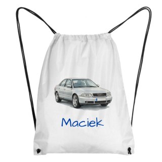 Worek Audi A4 B5 srebrny sedan z dowolnym imieniem