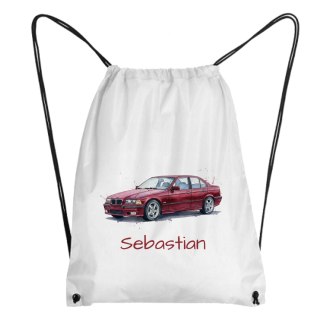 Worek BMW E36 sedan bordowe z dowolnym imieniem