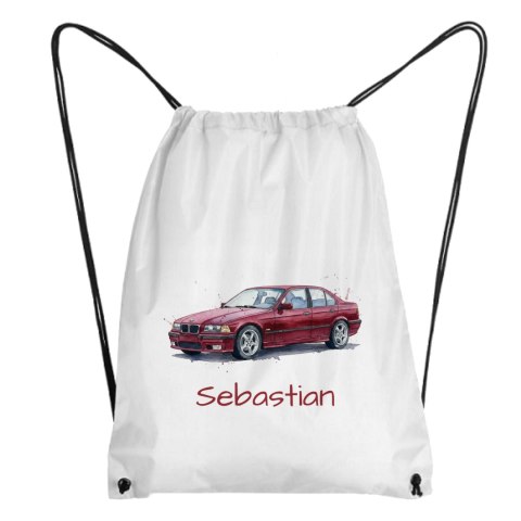 Worek BMW E36 sedan bordowe z dowolnym imieniem