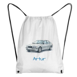 Worek BMW E46 sedan srebrne z dowolnym imieniem