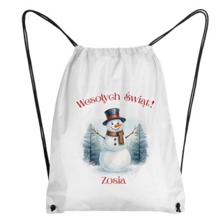 Worek Bałwan świąteczny z dowolnym imieniem