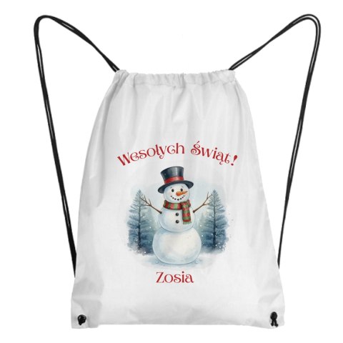 Worek Bałwan świąteczny z dowolnym imieniem