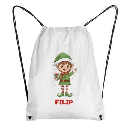 Worek Elf bożonarodzeniowy z dowolnym imieniem