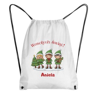 Worek Elfy bożonarodzeniowe z dowolnym imieniem