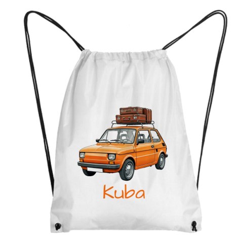 Worek Maluch Fiat 126p pomarańczowy z dowolnym imieniem