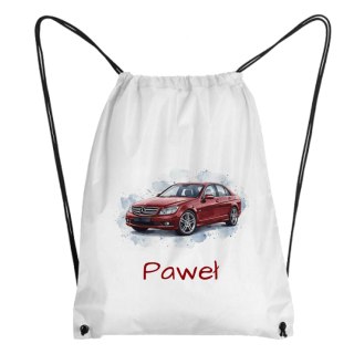 Worek Mercedes W204 C klasa czerwony z dowolnym imieniem