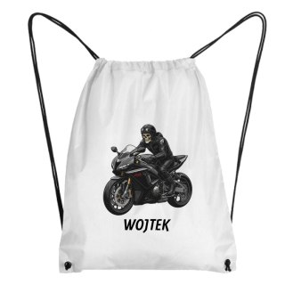 Worek Motocyklista na ścigaczu z dowolnym imieniem
