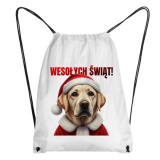 Worek Pies Labrador w stroju Świętego Mikołaja