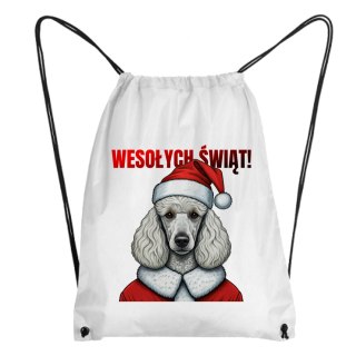 Worek Pies Pudel Wesołych Świąt