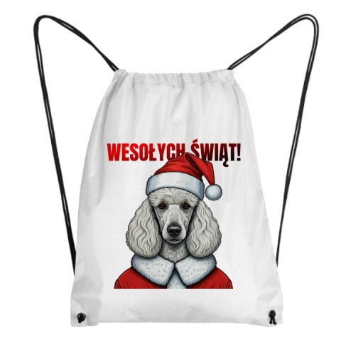 Worek Pies Pudel Wesołych Świąt