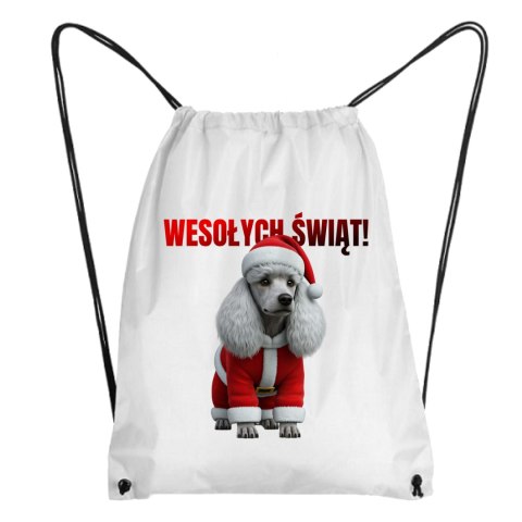 Worek Pies Pudel w stroju Świętego Mikołaja