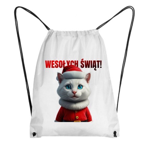 Worek Śnieżnobiały świąteczny kot