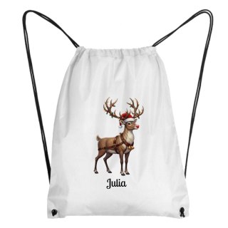 Worek Świąteczny renifer z dowolnym imieniem z dowolnym imieniem