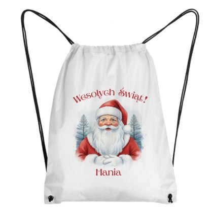 Worek Święty Mikołaj Wesołych Świąt z dowolnym imieniem