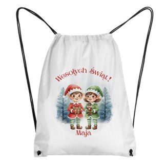 Worek Urocze elfy - Boże Narodzenie z dowolnym imieniem