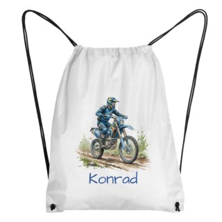 Worek enduro motocyklista z dowolnym imieniem